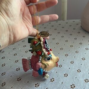 Katherine's Collection Pink and Gold Fish Ornament